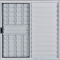 Janela Veneziana de Alumínio 3 Folhas 1,00 x 1,50 com Grade Cor Branco Linha All Modular - 1