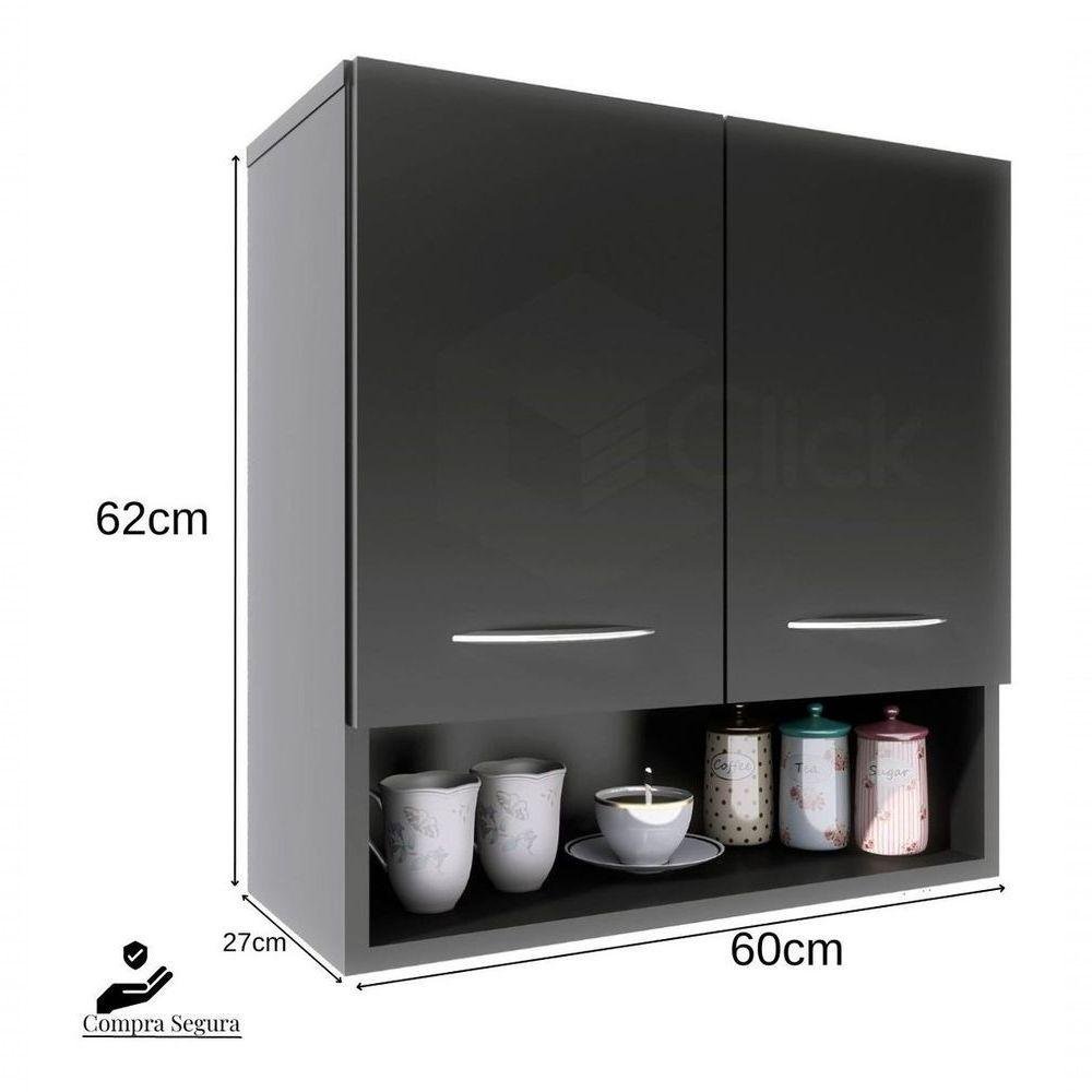 Gabinete Preto 2 Portas Para Recepção Aéreo - 2