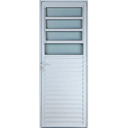 Porta de Alumínio Basculante Cor Branco 210 x 90 Direita Vidro Mini Boreal Linha All Soft - 1