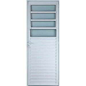 Porta de Aluminio Basculante Direita Linha Premium:2,10 X 0,70/branco