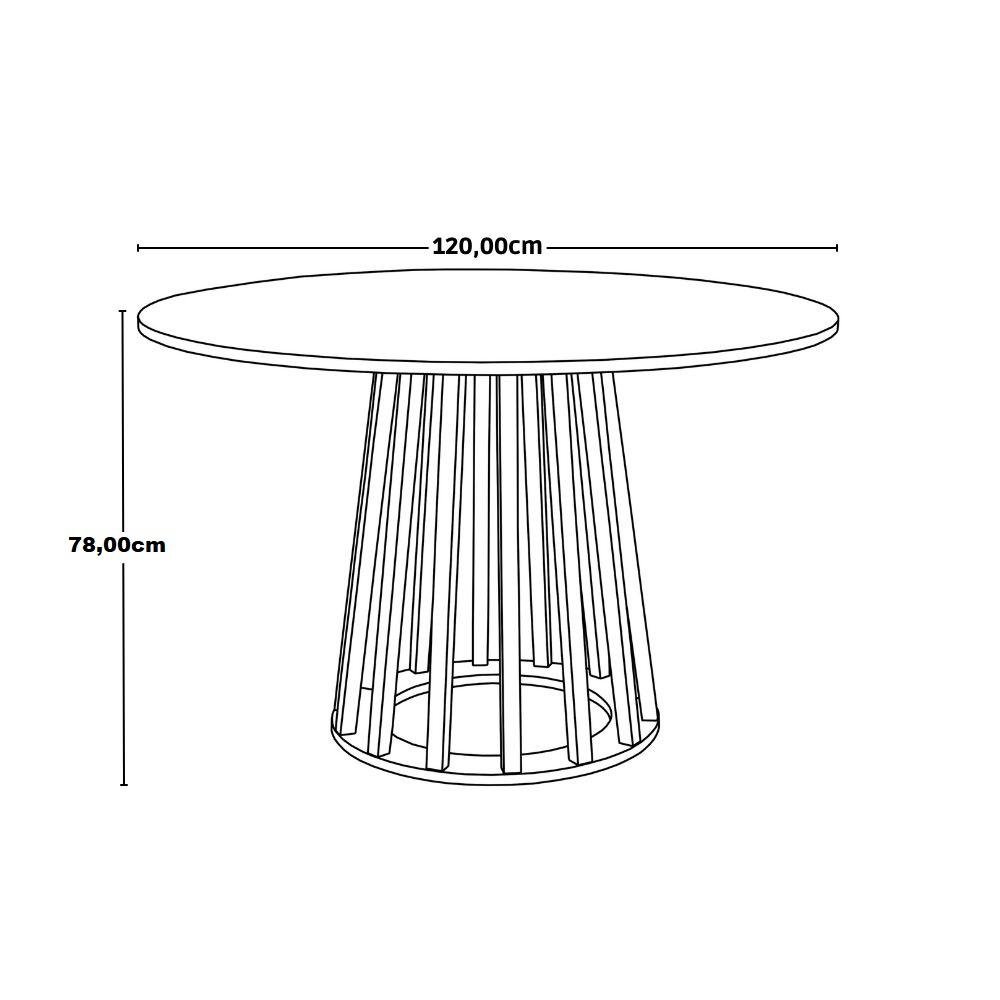 Conjunto Mesa de Jantar Redonda Talia Branca 120cm com 6 Cadeiras Eiffel Leda - Branco - 4