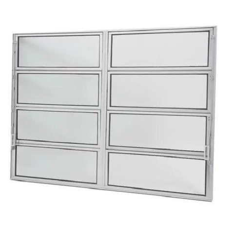 Janela Basculante de Alumínio Duplo 0,80 x 1,20 Linha All Soft Cor Brilhante