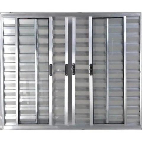 Janela Veneziana de Alumínio 6 Folhas 1,20 x 2,00 sem Grade Cor Brilhante Linha All Modular