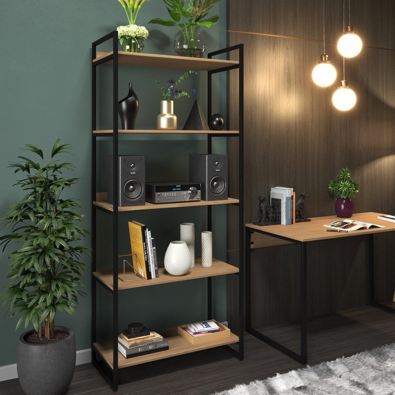 Guarda Roupas S/ Portas Metal Preto Vintage Office AJL Estante Estilo Industrial - 2