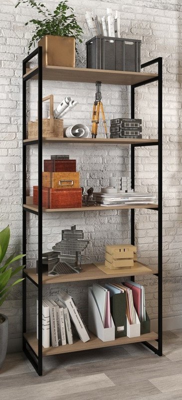 Guarda Roupas S/ Portas Metal Preto Vintage Office AJL Estante Estilo Industrial - 3