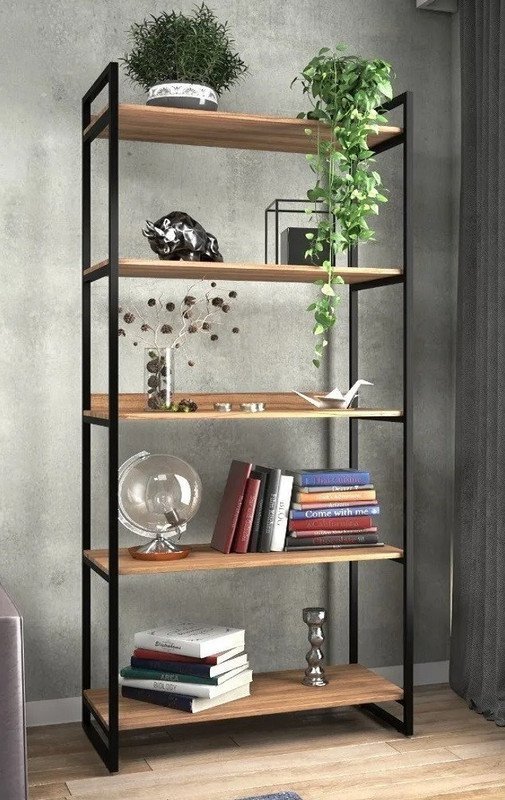 Guarda Roupas S/ Portas Metal Preto Vintage Office AJL Estante Estilo Industrial - 1