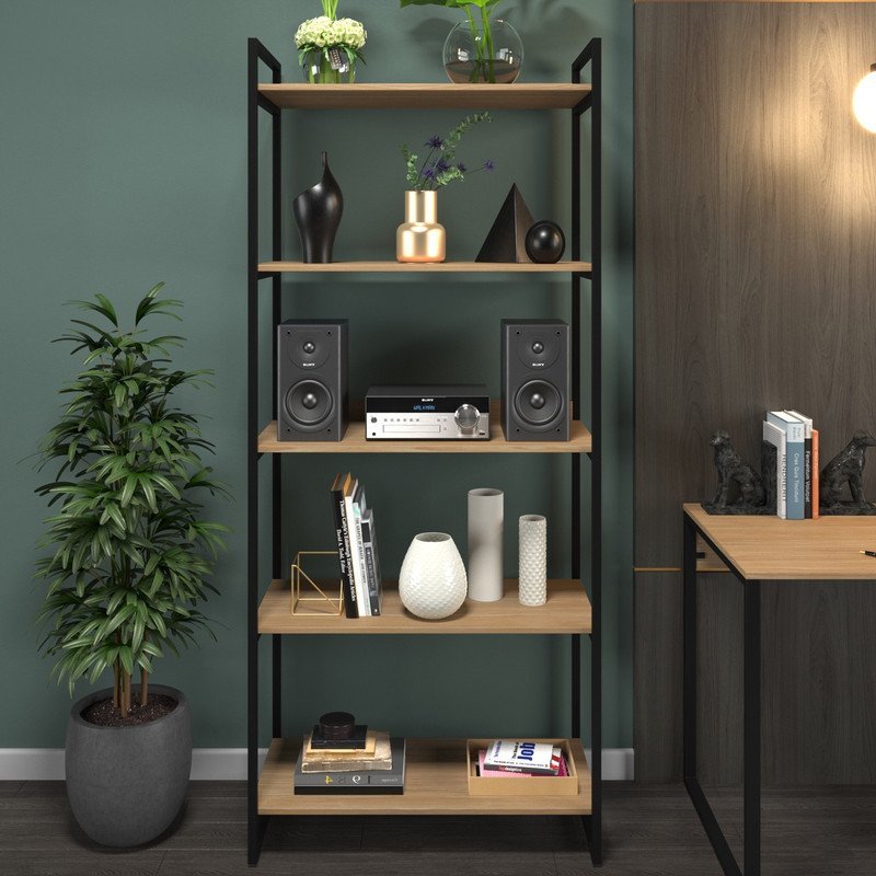 Guarda Roupas S/ Portas Metal Preto Vintage Office AJL Estante Estilo Industrial - 4