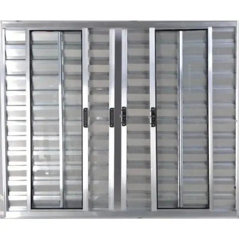 Janela Veneziana de Alumínio 6 Folhas 1,20 x 1,80 sem Grade Cor Brilhante Linha All Modular