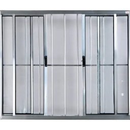 Vitro de Alumínio 4 Folhas 1,20 x 2,00 com Grade Cor Brilhante Linha All Modular - 1