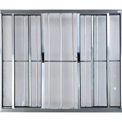 Vitro de Alumínio 4 Folhas 1,20 x 2,00 com Grade Cor Brilhante Linha All Modular