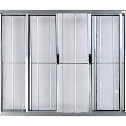 Vitro de Alumínio 4 Folhas 1,20 x 2,00 com Grade Cor Brilhante Linha All Modular - 3