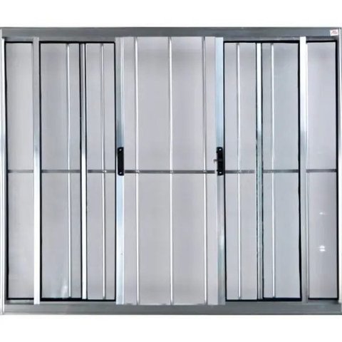 Vitro de Alumínio 4 Folhas 1,20 x 1,80 com Grade Cor Brilhante Linha All Modular