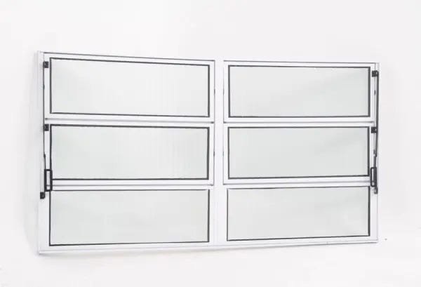 Janela Basculante de Alumínio 0,80 x 1,20 Linha All Modular Cor Branco Duplo - 1