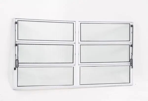 Janela Basculante de Alumínio 0,60 x 1,50 Linha All Modular Cor Branco Duplo
