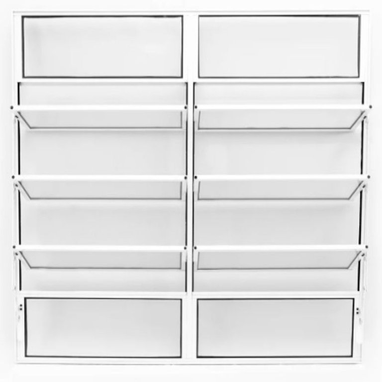 Vitro Basculante de Alumínio 2°seções Vidro Mini Boreal 0,60 X 1,20 Cor Branco Linha Econ
