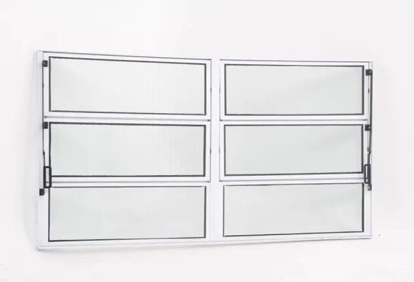 Janela Basculante de Alumínio 0,60 x 1,20 Linha All Modular Cor Branco Duplo