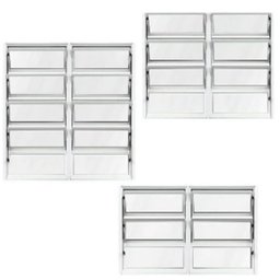 Vitro Basculante de Alumínio 2°seções Vidro Mini Boreal 0,60 X 1,20 Cor Branco Linha Econ - 2