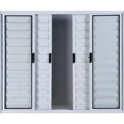 Janela Veneziana de Alumínio 6 Folhas 1,00 x 2,00 sem Grade Cor Branco Linha All Modular - 2