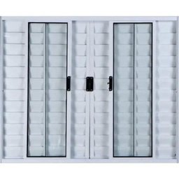 Janela Veneziana de Alumínio 6 Folhas 1,00 x 2,00 sem Grade Cor Branco Linha All Modular - 1
