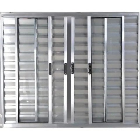 Janela Veneziana de Alumínio 6 Folhas 1,00 x 1,80 sem Grade Cor Brilhante Linha All Modular