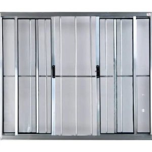 Vitro de Alumínio 4 Folhas 1,00 x 1,00 com Grade Cor Brilhante Linha All Modular