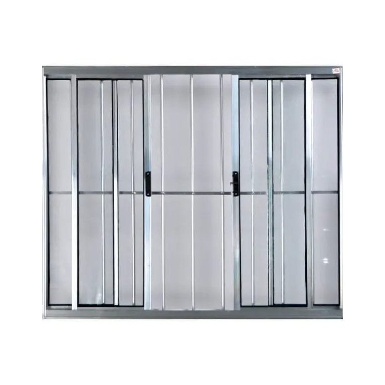 Vitro de Alumínio 4 Folhas 1,00 x 1,00 com Grade Cor Brilhante Linha All Modular