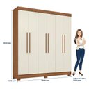 Ver imagem 3 de Guarda Roupa Casal Toledo 6 Portas com Cômoda Havana com Pés Jatobá Areia - Santos Andirá
