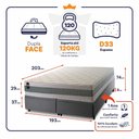 Ver imagem 3 de Conjunto Box Baú Super King Oxford Cinza 193x203x74 Espuma D33