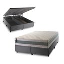Ver imagem 1 de Conjunto Box Baú Super King Oxford Cinza 193x203x74 Espuma D33