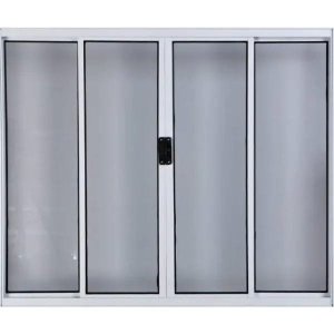 Vitro de Alumínio 4 Folhas 1,00 x 1,80 sem Grade Cor Branco Linha All Modular