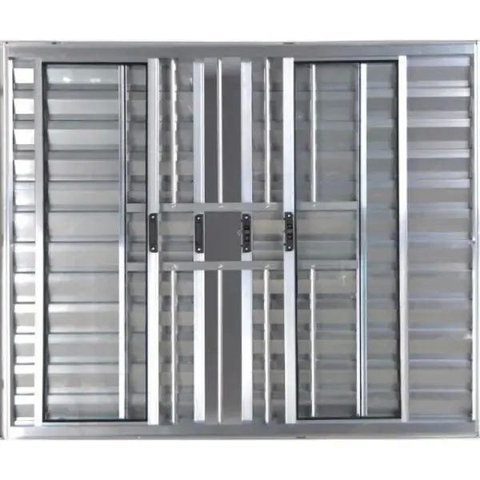 Janela Veneziana de Alumínio 6 Folhas 1,20 x 1,80 com Grade Cor Brilhante Linha All Modular