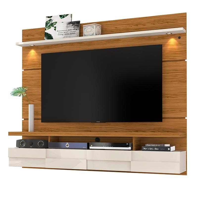 Painel Home Suspenso Lana 1.8 Naturale/Off White - PR Móveis - 1