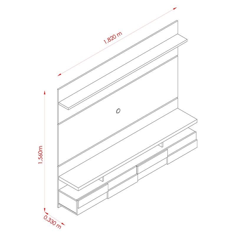 Painel Home Suspenso Lana 1.8 Naturale/Off White - PR Móveis - 5