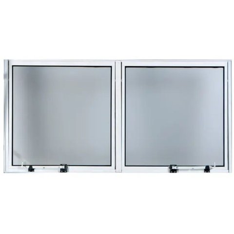 Maxim-ar de Alumínio 2°seções Abertura de 45° Vidro Mini Boreal 0,80 X 1,20 Cor Branco Econ