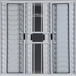 Janela Veneziana de Alumínio 6 Folhas 1,20 x 1,80 com Grade Cor Branco Linha All Modular - 1