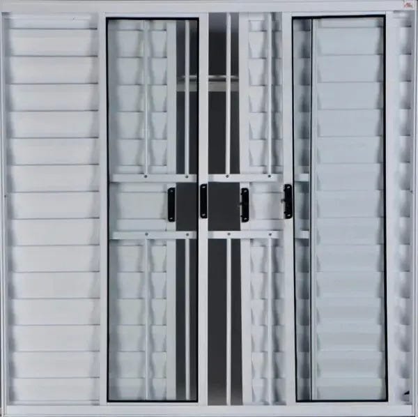 Janela Veneziana de Alumínio 6 Folhas 1,20 x 1,80 com Grade Cor Branco Linha All Modular - 3