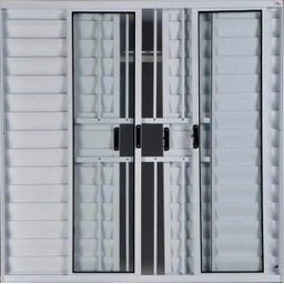 Janela Veneziana de Alumínio 6 Folhas 1,20 x 1,80 com Grade Cor Branco Linha All Modular - 3