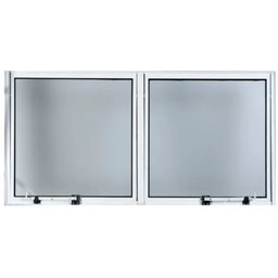 Maxim-ar de Alumínio 2°seções Abertura de 45° Vidro Mini Boreal 0,60 X 1,20 Cor Branco Econ - 1