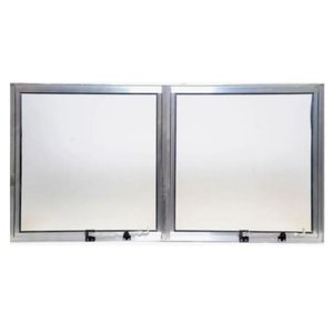 Maxim-ar de Alumínio 2°seções Abertura de 45° Vidro Mini Boreal 0,80 X 1,50 Cor Brilhante Econ