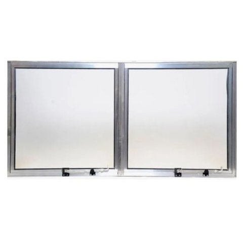 Maxim-ar de Alumínio 2°seções Abertura de 45° Vidro Mini Boreal 0,80 X 1,50 Cor Brilhante Econ