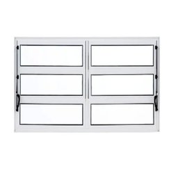 Janela Basculante de Alumínio 1,00 x 1,50 Linha All Soft Cor Branco Duplo - 1
