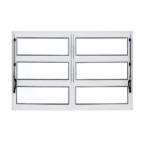Janela Basculante de Alumínio 1,00 x 1,50 Linha All Soft Cor Branco Duplo