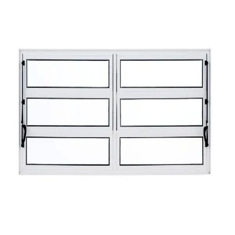 Janela Basculante de Alumínio 1,00 x 1,50 Linha All Soft Cor Branco Duplo