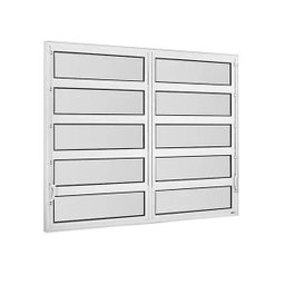 Janela Basculante de Alumínio 1,00 x 1,50 Linha All Soft Cor Branco Duplo - 2