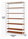Ver imagem 4 de Estante Multiuso Organizador Livreiro Estilo Industrial 180x150 Branco Imbuia