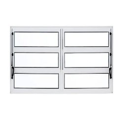 Janela Basculante de Alumínio 0,80 x 1,20 Linha All Soft Cor Branco Duplo - 1