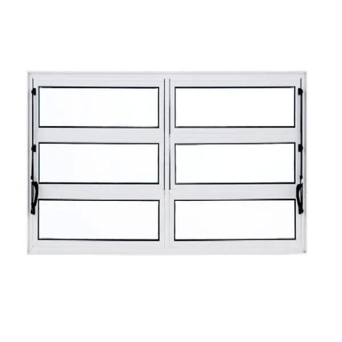 Janela Basculante de Alumínio 0,60 x 1,20 Linha All Soft Cor Branco Duplo