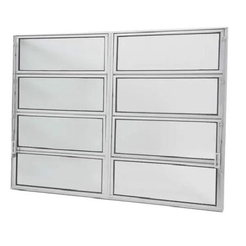 Janela Basculante de Alumínio Duplo 1,00 x 2,00 Linha All Soft Cor Brilhante
