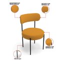Ver imagem 3 de Cadeira Sala de Jantar Margara Kit 4 em Aço Preto Bouclê D03 - D'Rossi