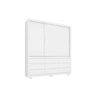 Guarda Roupa Casal 3 Portas de Correr e 9 Gavetas Detroit Branco - Demóbile - 1